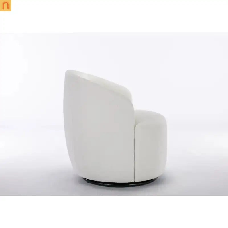 Accent Chair Barrel Swivel Chenille Ivory 360 Degree 250 lb 25in