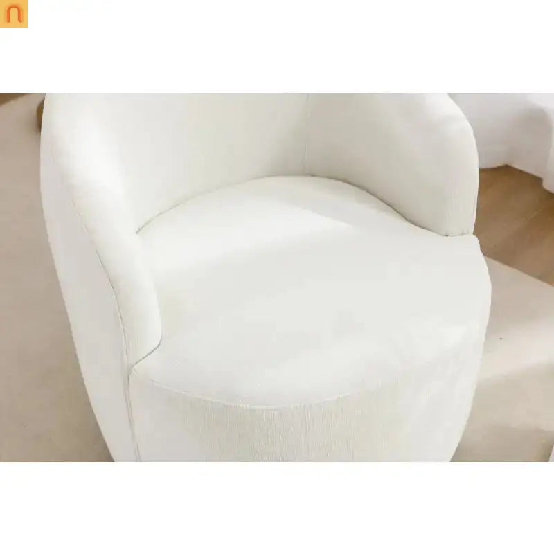Accent Chair Barrel Swivel Chenille Ivory 360 Degree 250 lb 25in