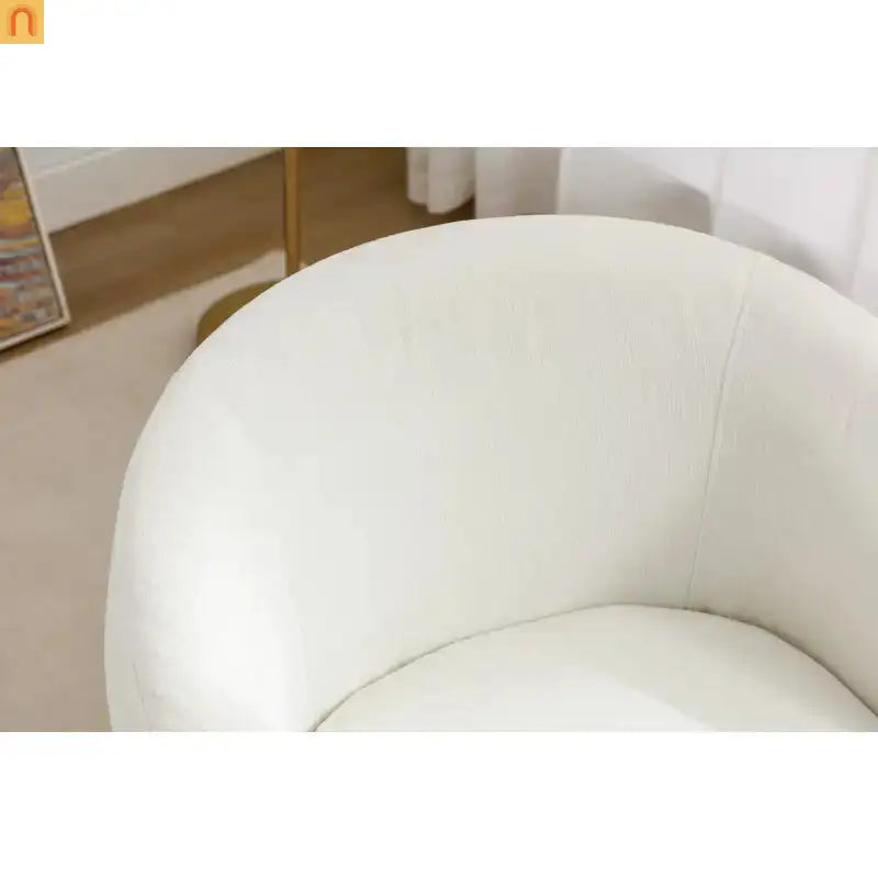 Accent Chair Barrel Swivel Chenille Ivory 360 Degree 250 lb 25in