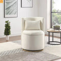 Accent Chair Swivel Velvet White Side Storage 360 Degree 220 lb 20in