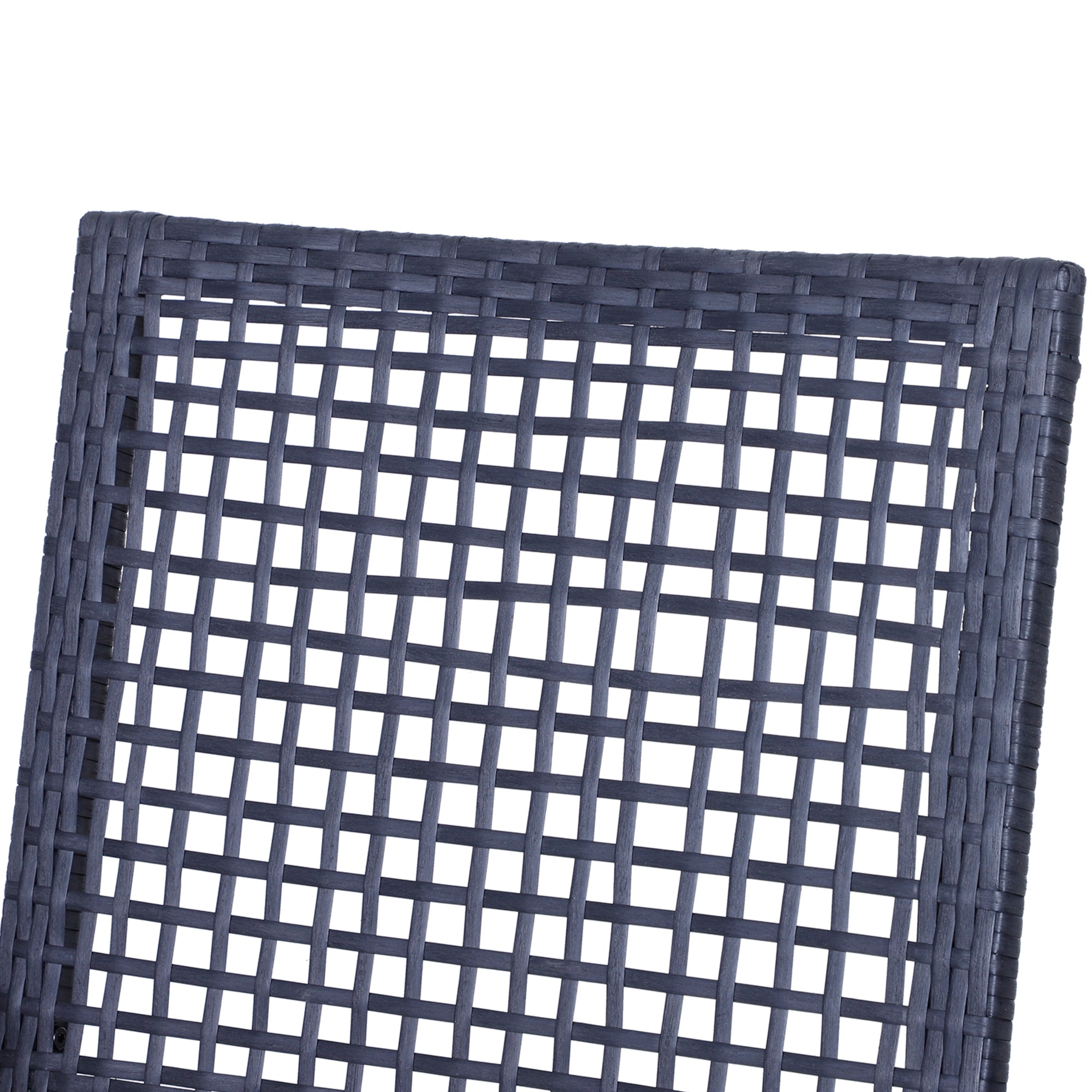 Outdoor Bar Set PE Rattan Black 3 Piece High Table 2 Bar Chairs Footrest