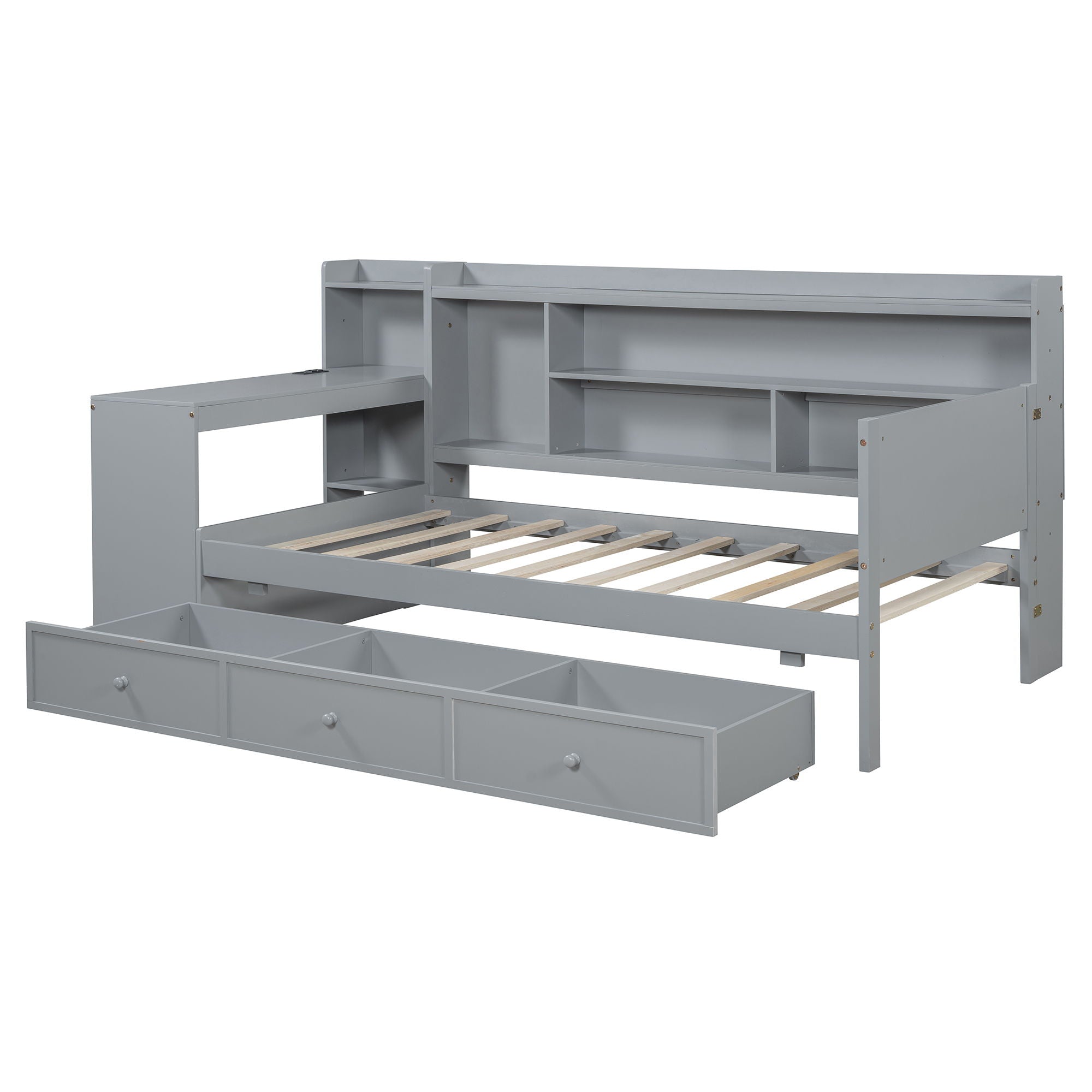 Daybed With 3 Drawers USB Ports And Desk
