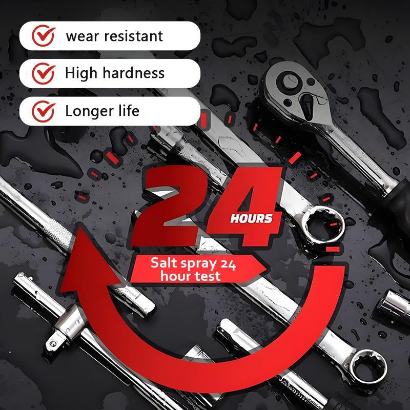 46/53Pcs 1/4 Inch Drive Socket Ratchet Wrench Set, with Bit Socket Set Metric and Extension Bar for Auto Repairing and Household, with Storage Case,Gift for Man,Husband,Springtok Tool Box Hardware