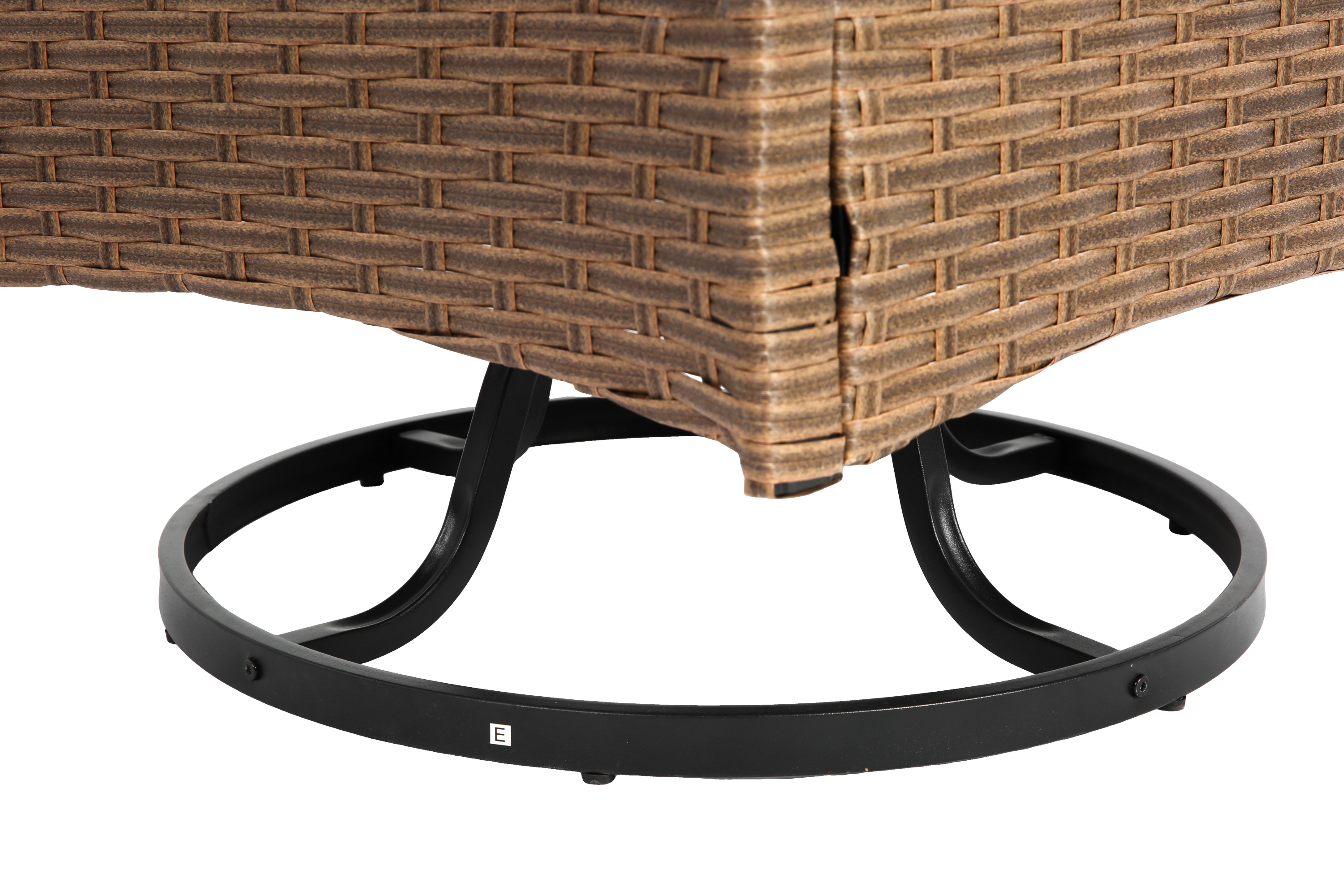 Outdoor Patio Set PE Rattan Steel Brown Swivel Rocker 3 Piece 350 LB