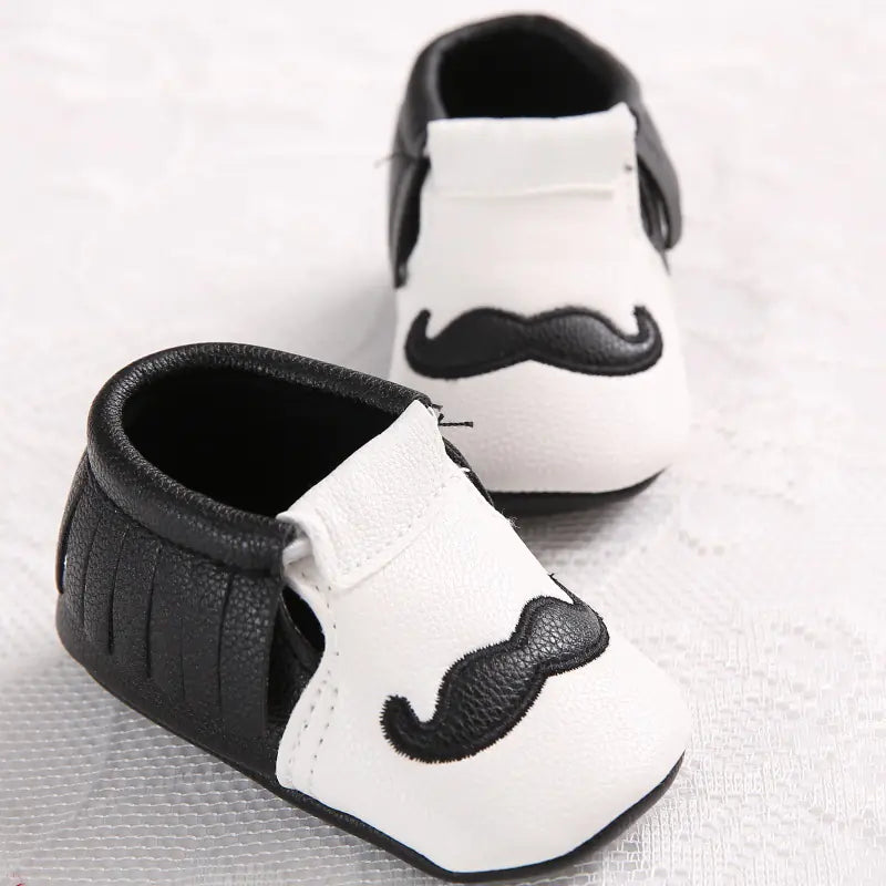 Infant Soft Sole Mustache Walker Shoes