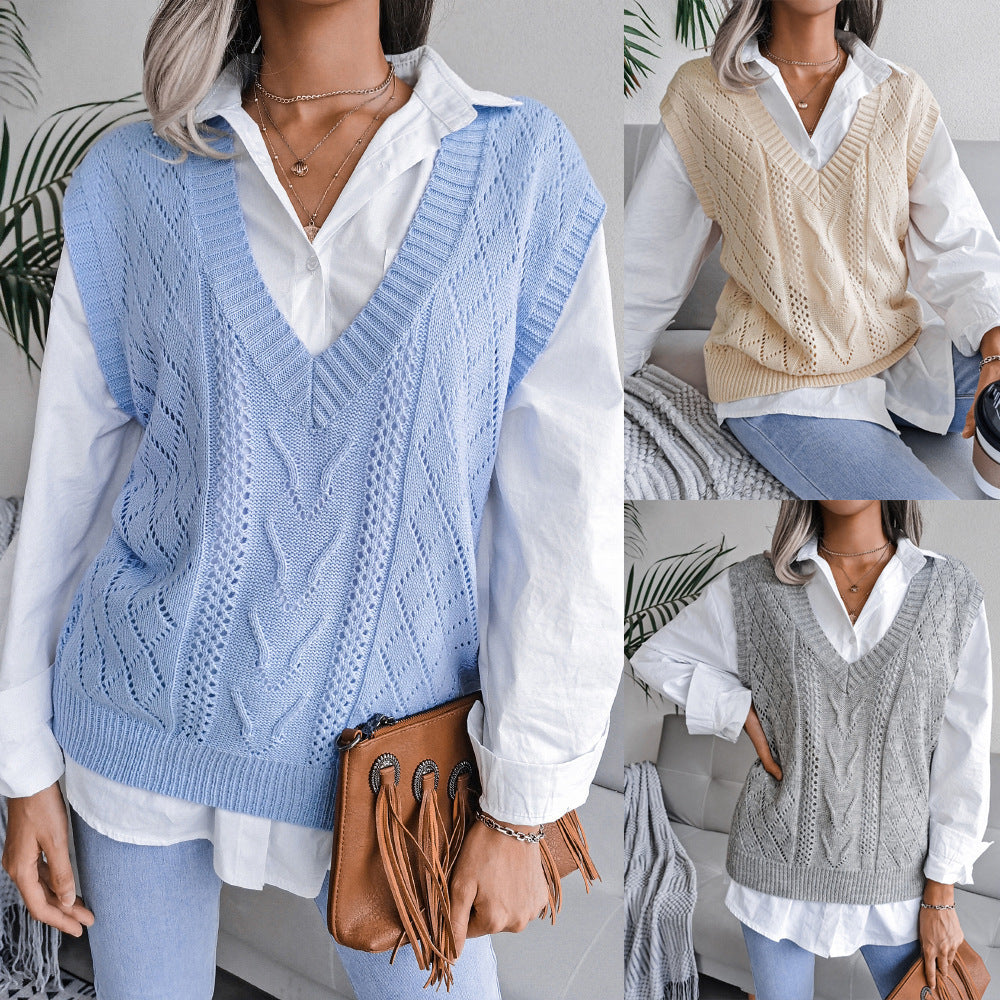 Women’s Hollowed Out Knit Vest