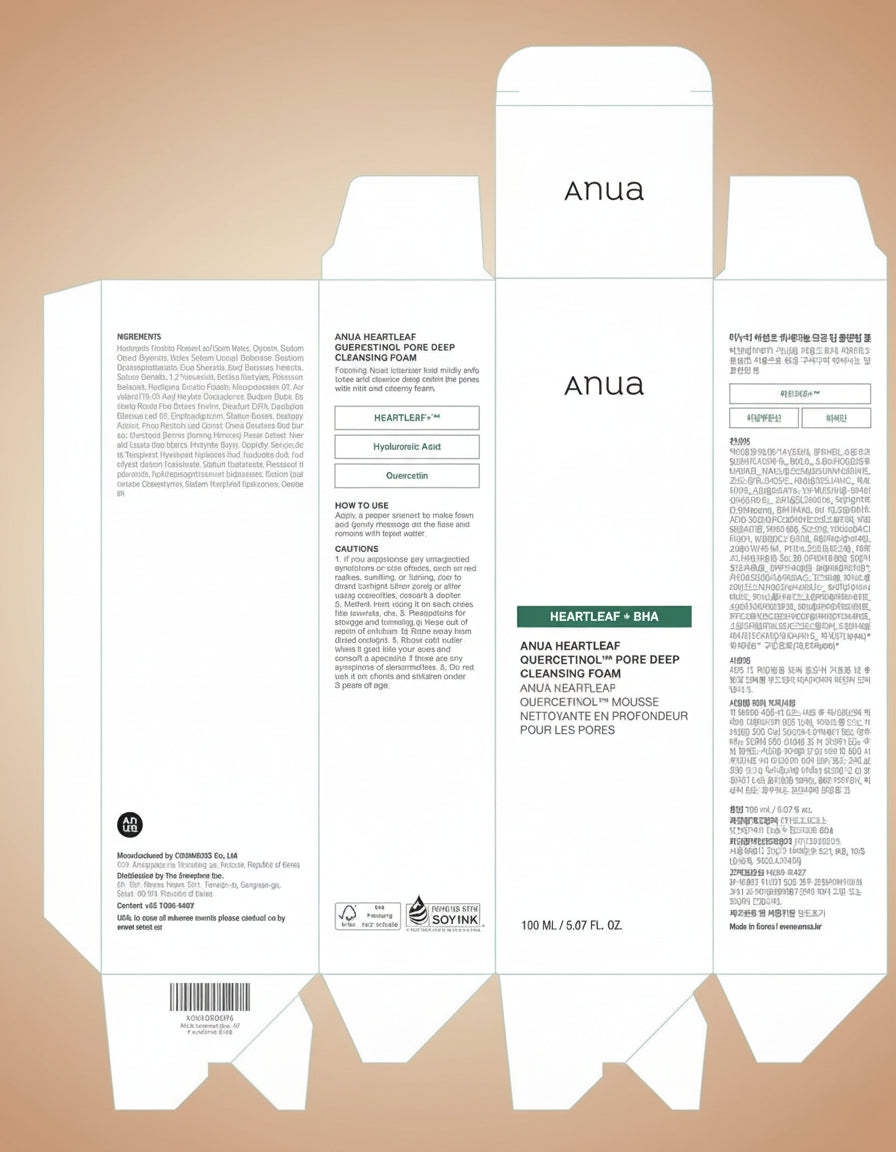 Anua Heartleaf Quercetinol Pore Cleansing Foam - Deep Cleanse & Remove Blackheads, BHA & Hyaluronic Acid Infused Facial Cleanser, 150ml Korean Skincare Must-Have