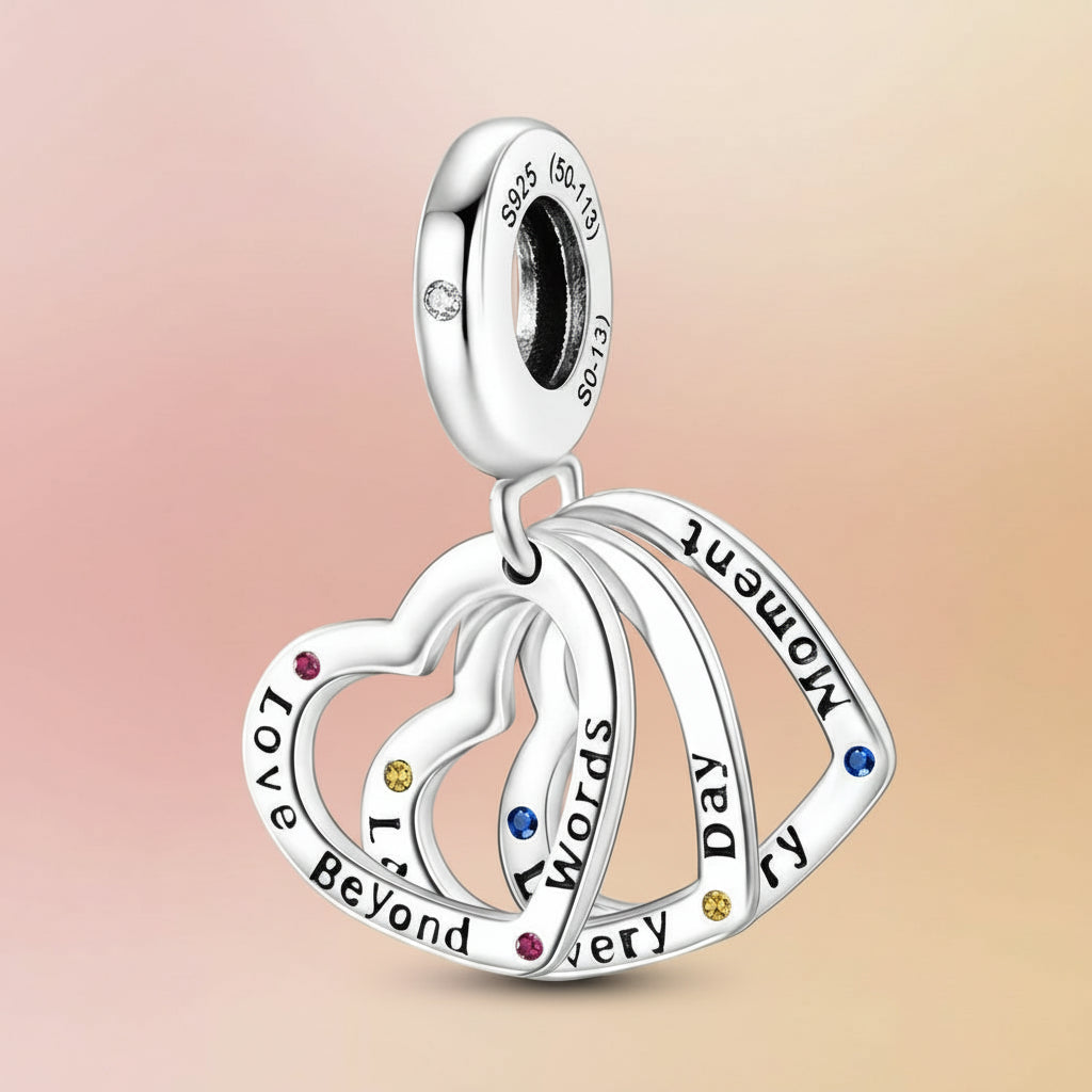 (50-113)MULA S925 Sterling Silver Pendant and Beads , Suitable for Pandora Bracelets and Necklaces, Ideal for Anniversary Gifts, Christmas, Birthday Presents, and Suitable for All Women.