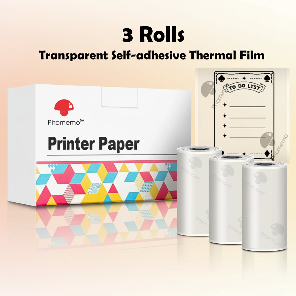 -Portable Mini Thermal Printer, T02 Pocket Label Printer, DIY Self-Adhesive Sticker Label Machine, Various Paper