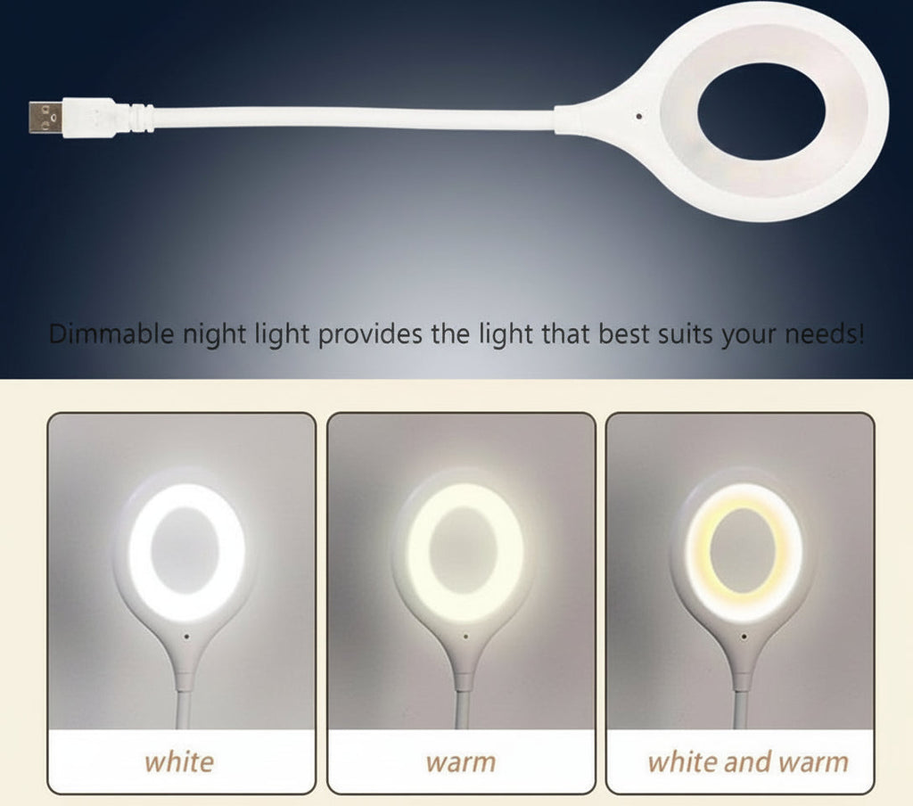 1Pcs Voice Control USB Reading Flexible Gooseneck Led Light for Bedside Reading Soft Night Light Smart Voice Activation for Bedroom Office and Study Use