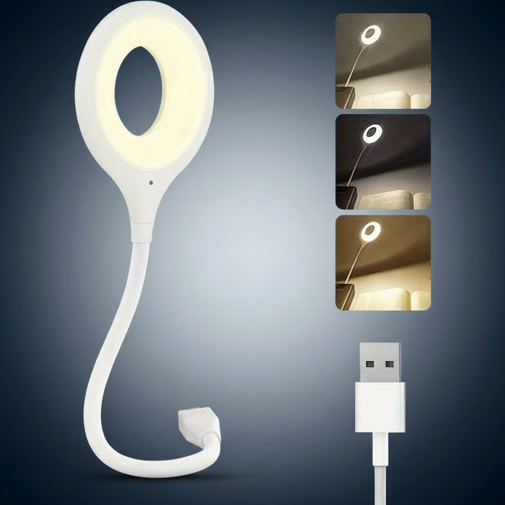 1Pcs Voice Control USB Reading Flexible Gooseneck Led Light for Bedside Reading Soft Night Light Smart Voice Activation for Bedroom Office and Study Use