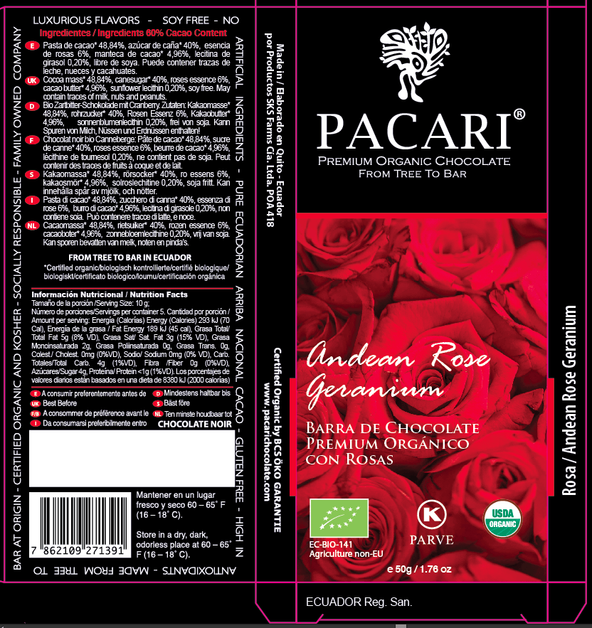 Andean Rose Organic Chocolate Bar
