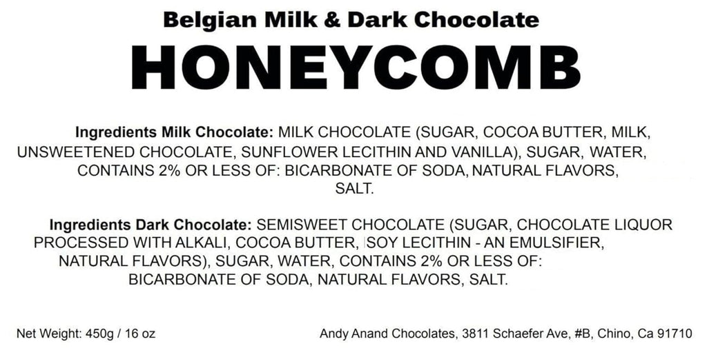 Andy Anand Belgian Milk Chocolate Honeycomb Sponge Candy, 1 lb – Handcrafted Gourmet Gift Box, Luxurious for Birthday & Special Occasions