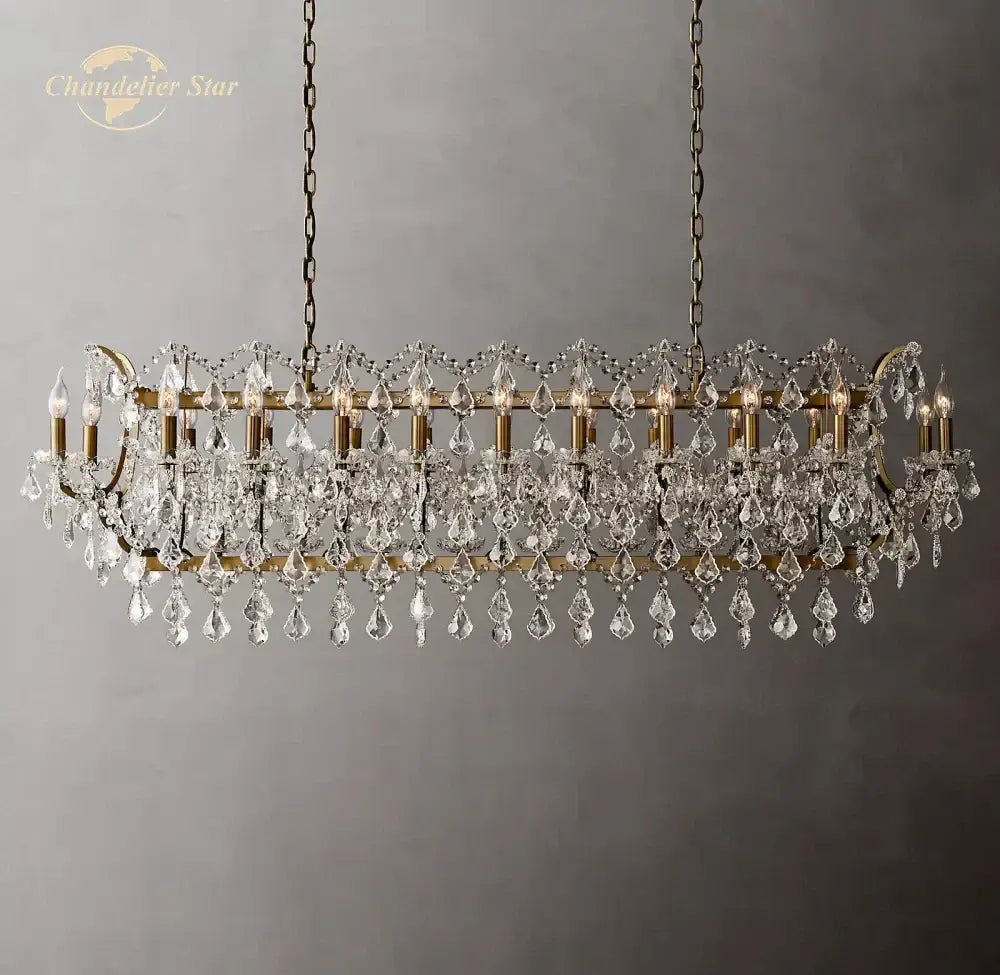 DecorBites™ Crystal Iron Chandelier: Modern Brass Candle Chandeliers for Living Dining Room