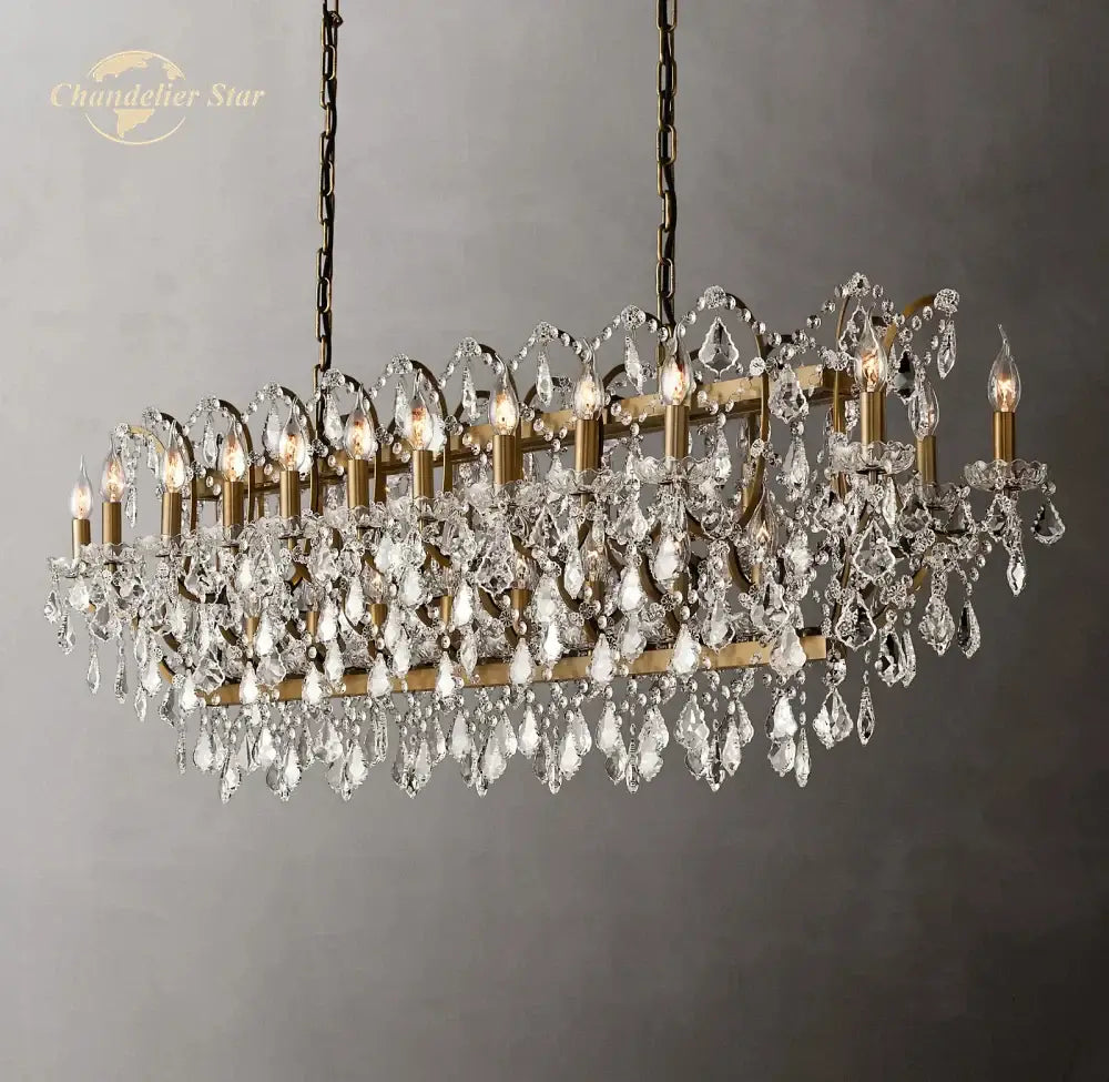 DecorBites™ Crystal Iron Chandelier: Modern Brass Candle Chandeliers for Living Dining Room