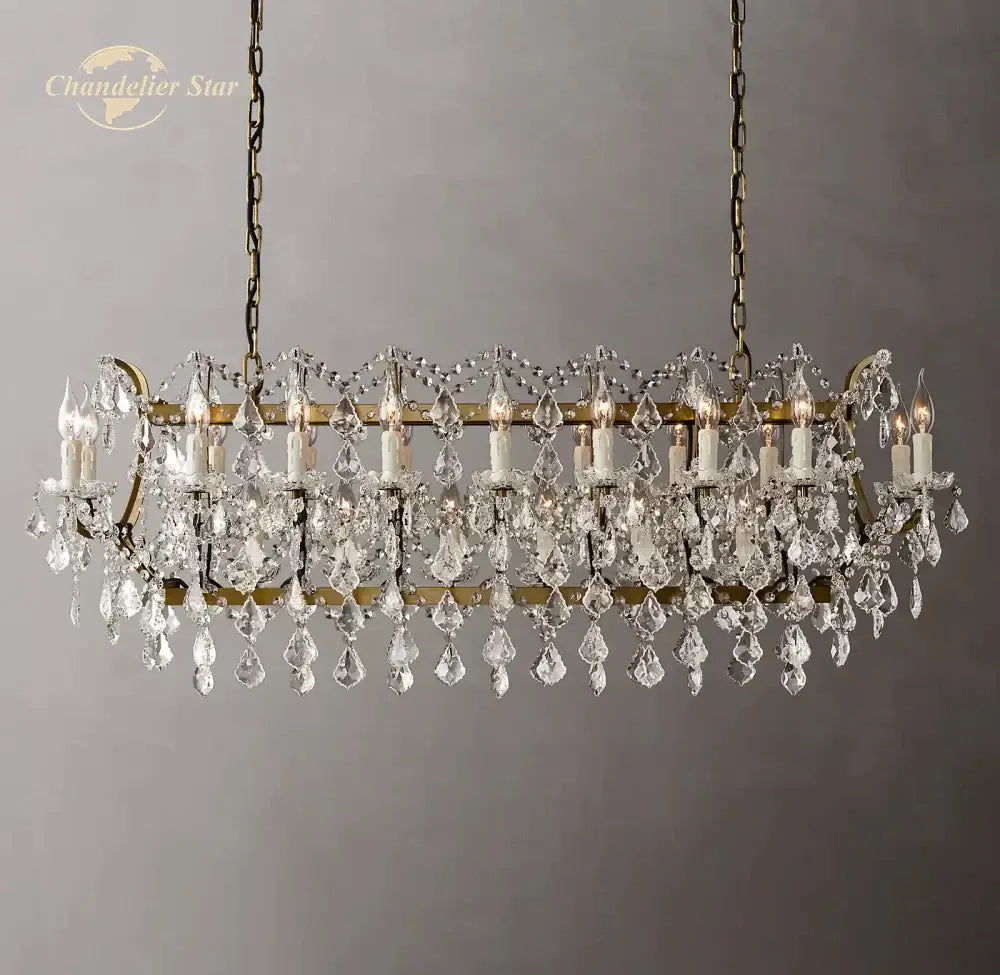DecorBites™ Crystal Iron Chandelier: Modern Brass Candle Chandeliers for Living Dining Room