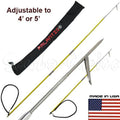 6' Travel Spearfishing 3Piece Pole Spear Single Barb Tip Adjustable to 4' & 5'