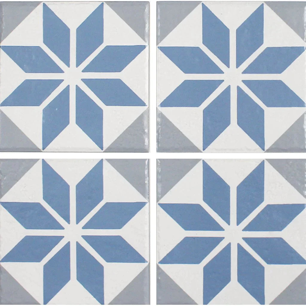 Aqua Porcelain Pool Tile 6x6 - Grade 1 Traditional Style Ancient Floridita Collection