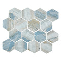 Hexagon Glass Mosaic Tile 11.75x10.25 Inch - Bark Collection
