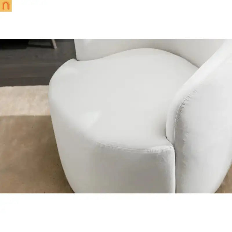 Accent Chair Barrel Swivel Velvet White 360 Degree 250 lb 25in