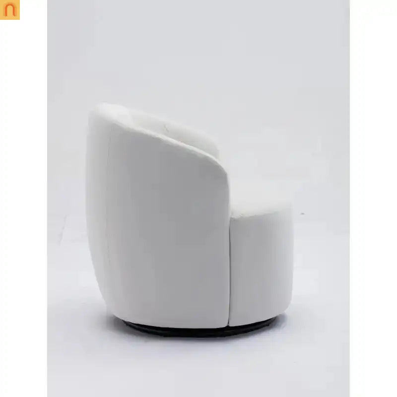 Accent Chair Barrel Swivel Velvet White 360 Degree 250 lb 25in