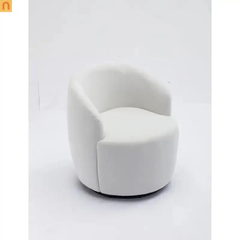 Accent Chair Barrel Swivel Velvet White 360 Degree 250 lb 25in