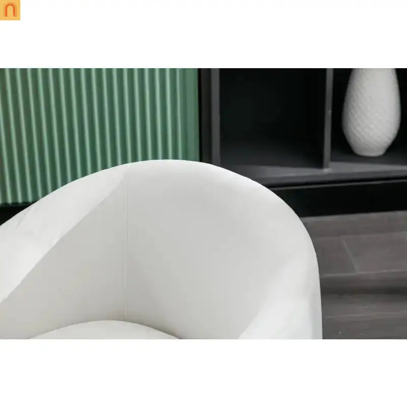 Accent Chair Barrel Swivel Velvet White 360 Degree 250 lb 25in
