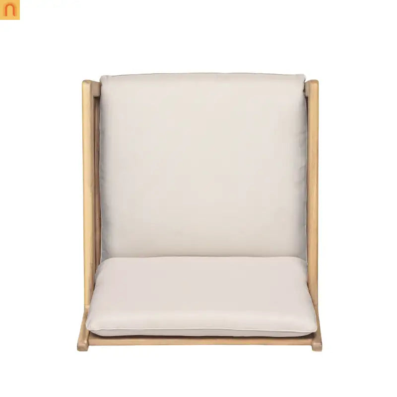 Outdoor Armchair Set Acacia Wood Light Teak Cushion Set of 2