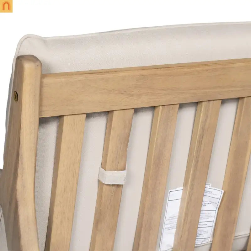 Outdoor Armchair Set Acacia Wood Light Teak Cushion Set of 2