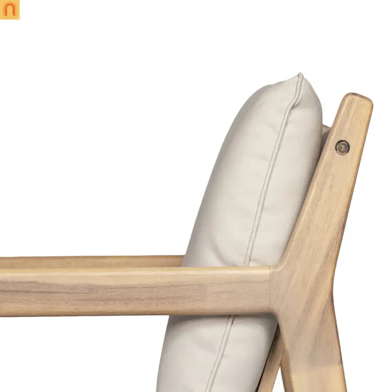 Outdoor Armchair Set Acacia Wood Light Teak Cushion Set of 2