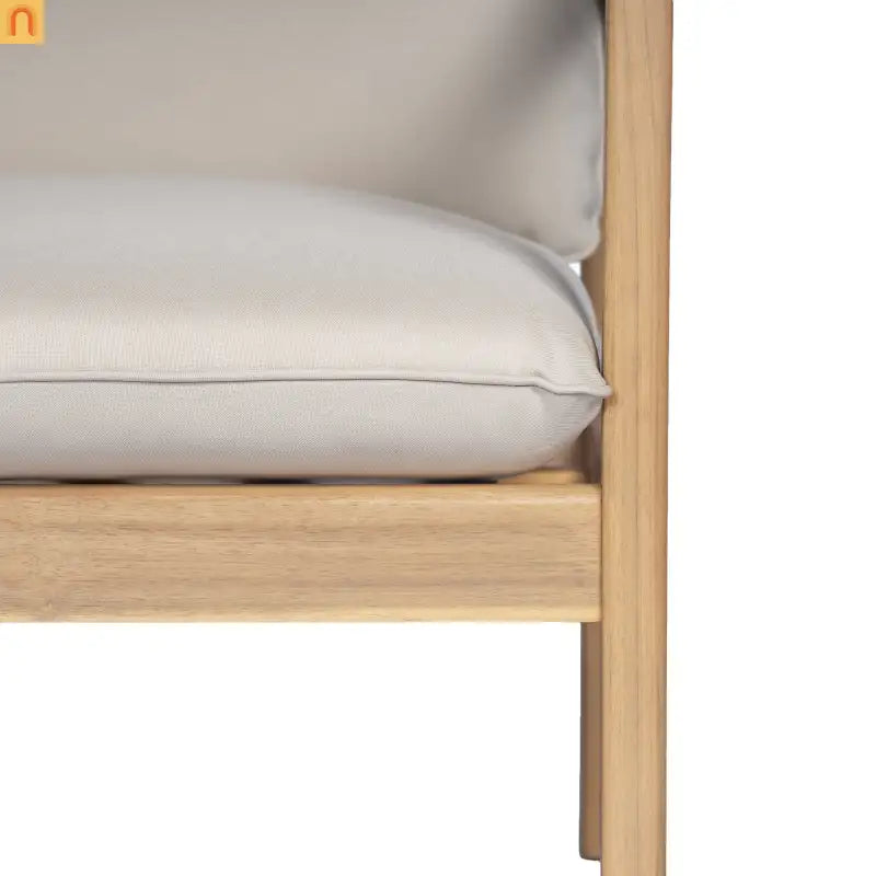 Outdoor Armchair Set Acacia Wood Light Teak Cushion Set of 2