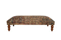 Antique Persian Kerman Rug Ottoman Coffee Table