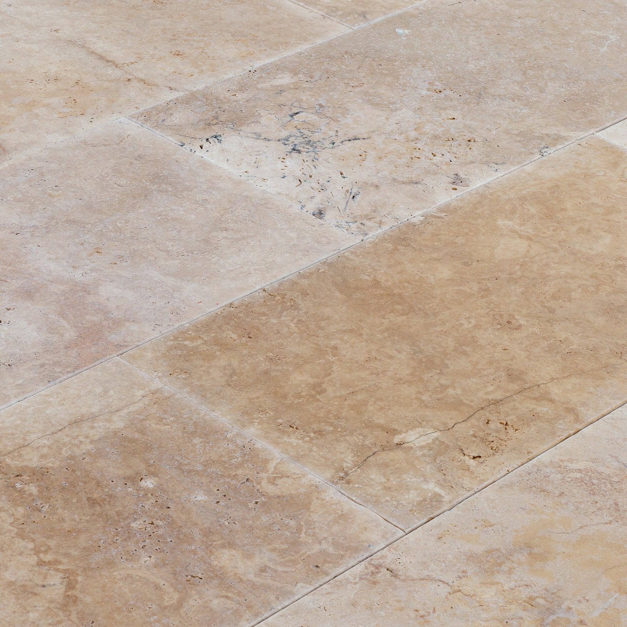 Travertine Beige Tumbled Pavers 18x36 - Rustic Mediterranean Style