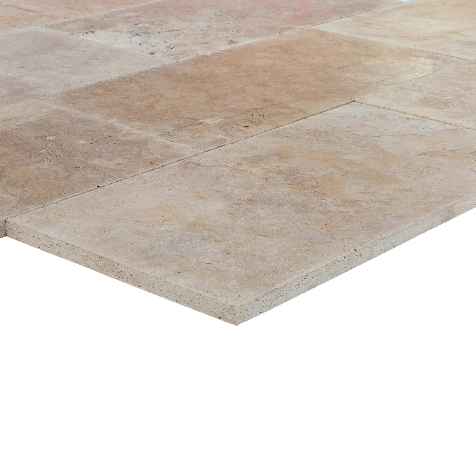 Travertine Beige Tumbled Pavers 18x36 - Rustic Mediterranean Style
