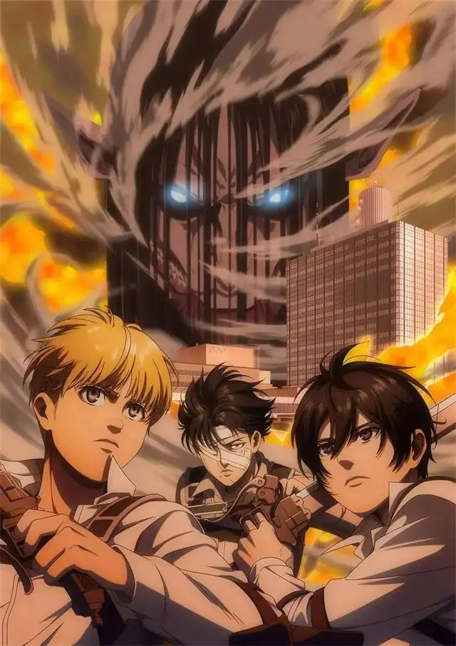 Detailed gray character titan final season poster bedroom anime decor