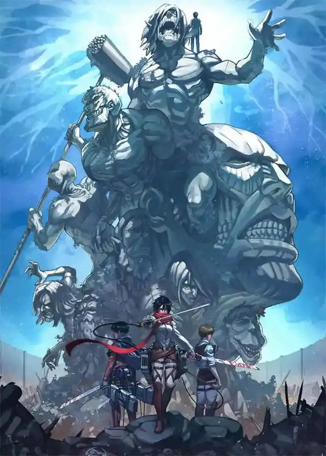 Detailed gray character titan final season poster bedroom anime decor