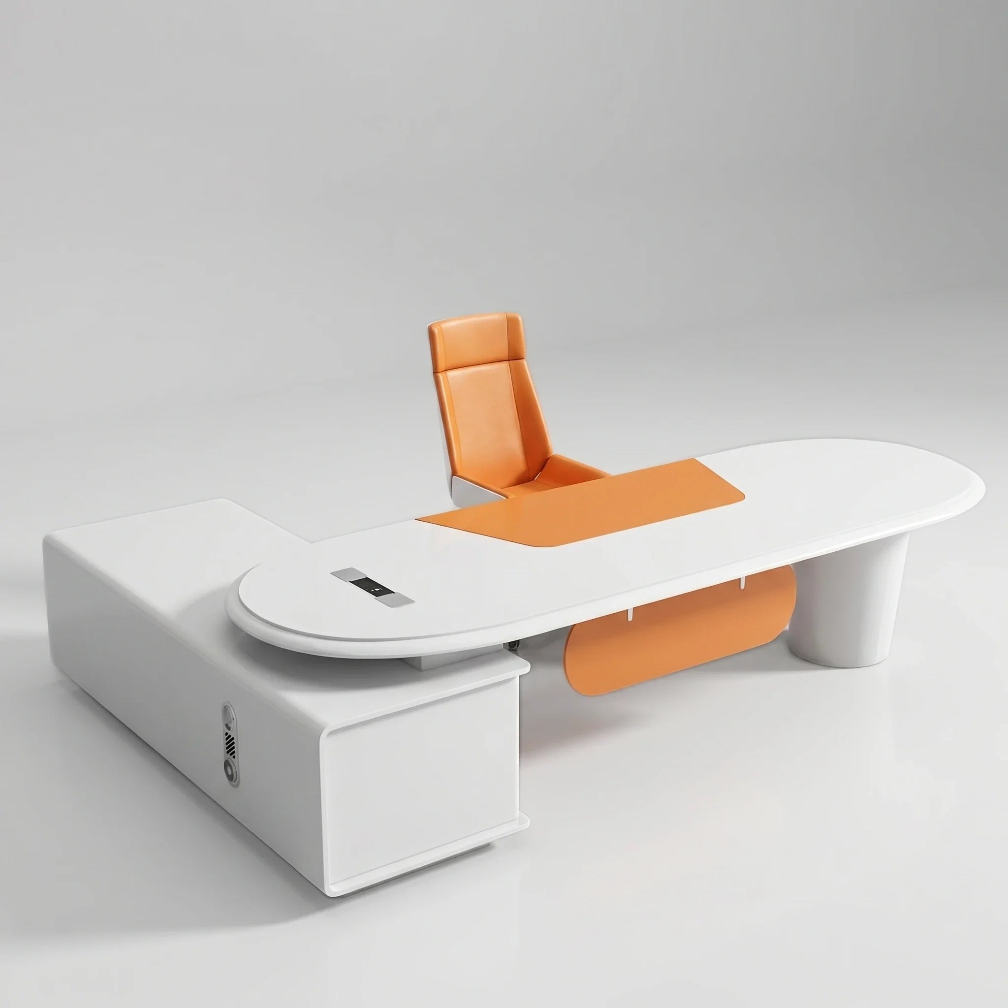 Gauss · White L-Shaped Executive Desk