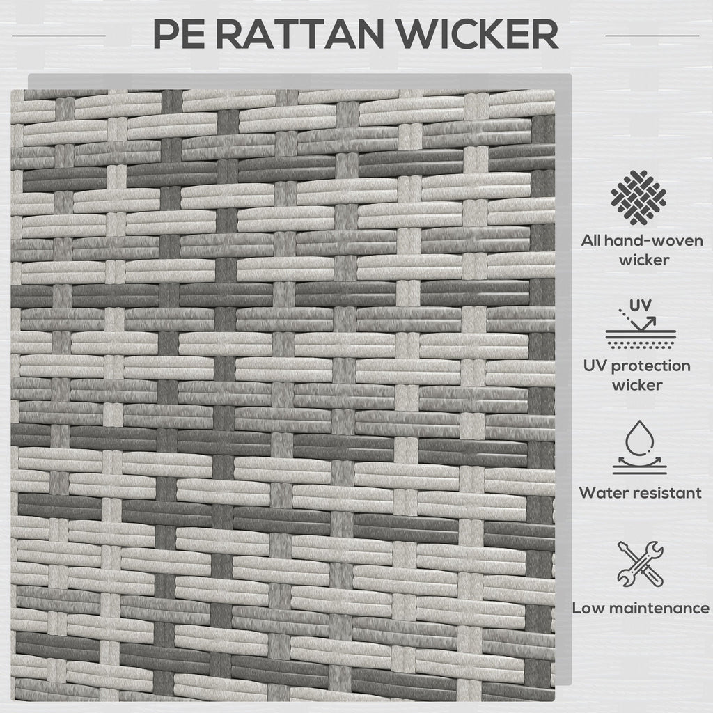 Outdoor Sofa Set PE Rattan Gray 3 Seat Steel Frame 792 lb Capacity