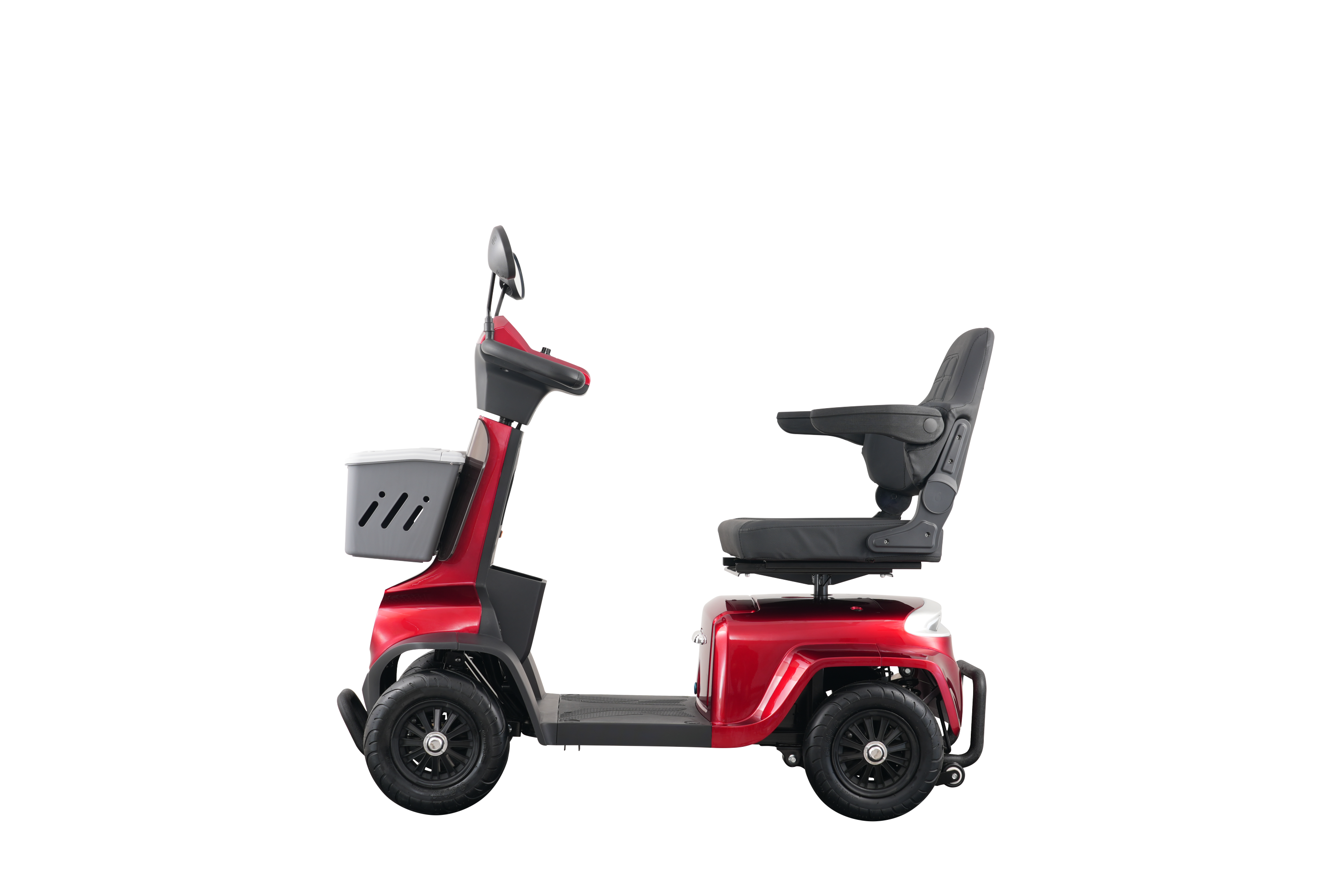 Mobility Scooter 4-Wheel Heavy Duty Red 300 LB 37 Mile Range USB 350W