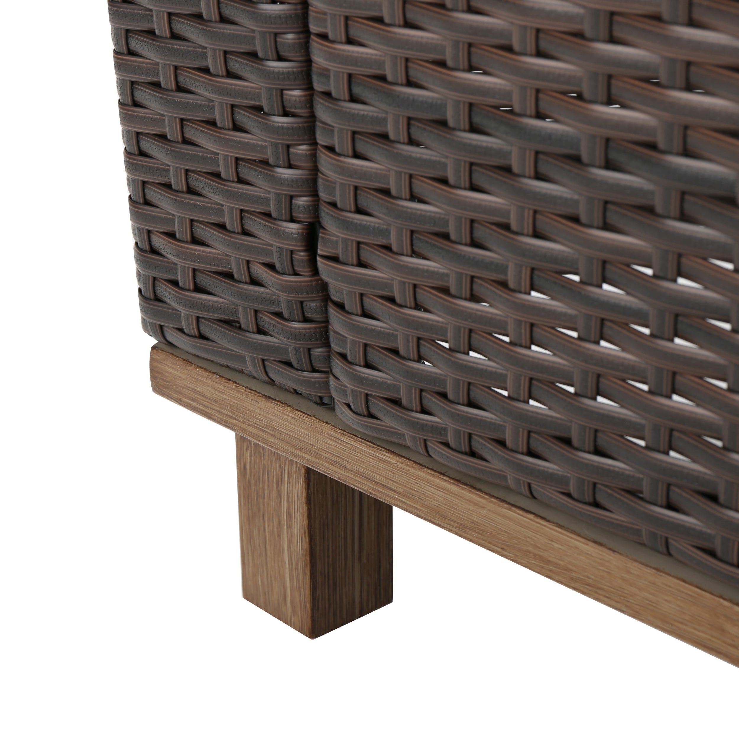 Club Chair PE Rattan Iron Brown Modern Outdoor