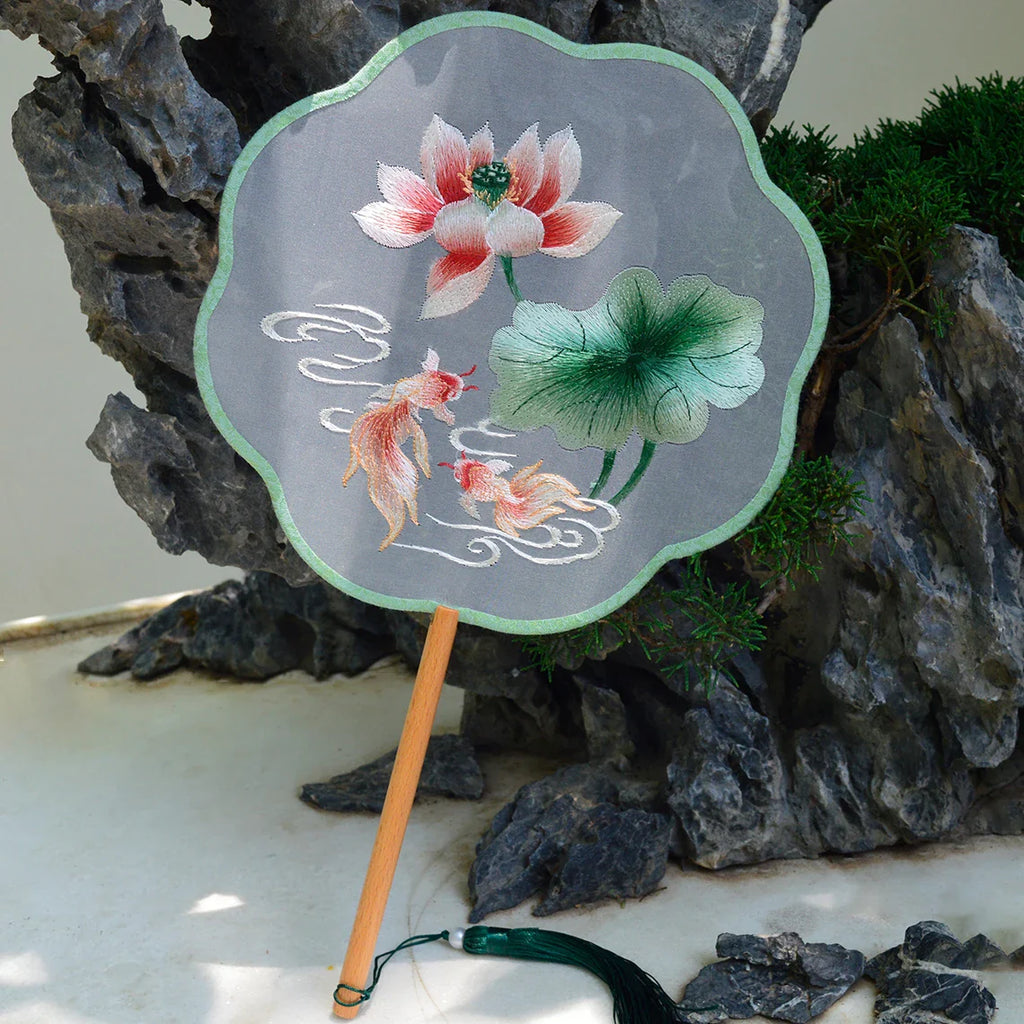 New Chinese Style Dance Fan Suzhou Embroidery Round Fan Traditional Hanfu  Dance Classic Fan 2025 New Model