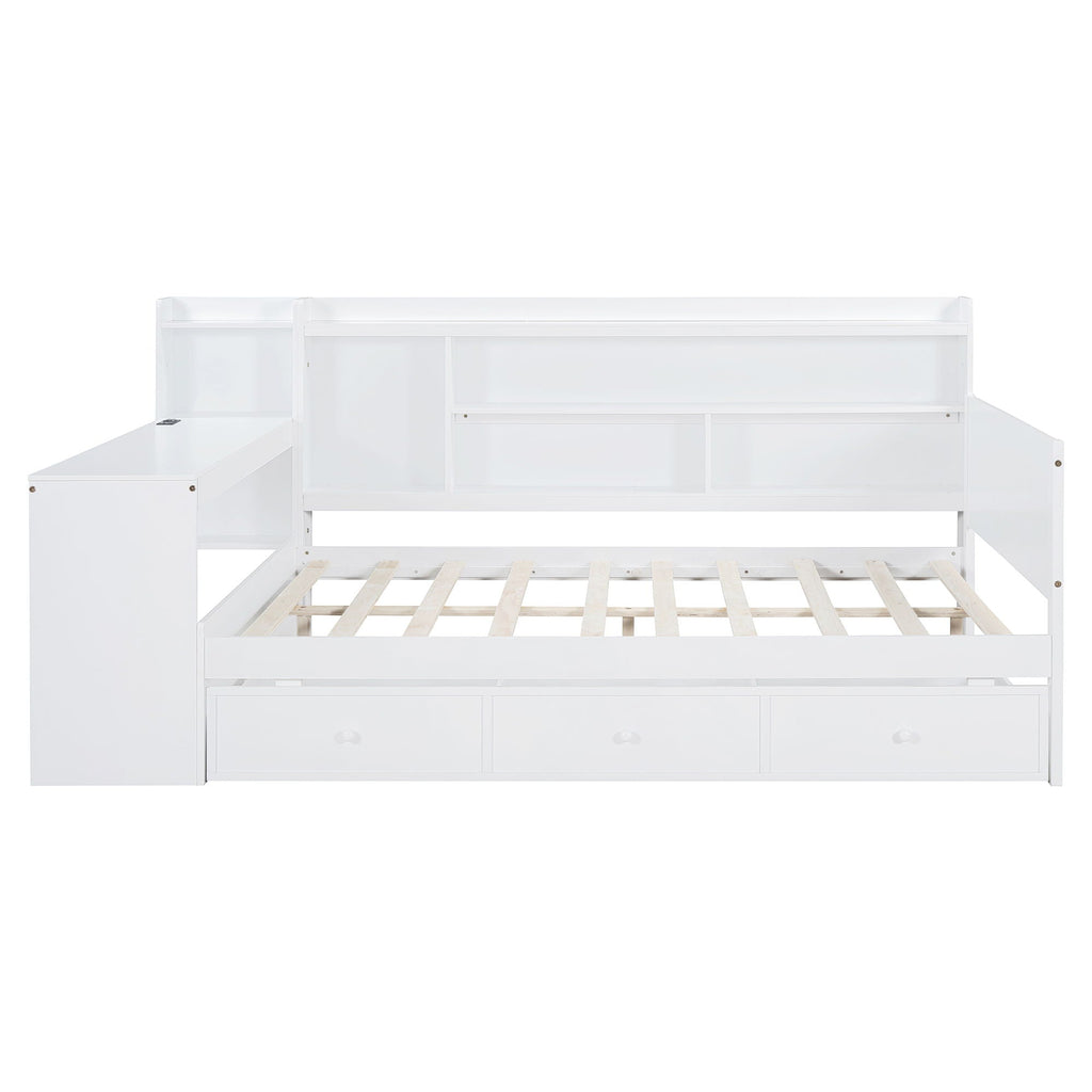 Daybed With 3 Drawers USB Ports And Desk
