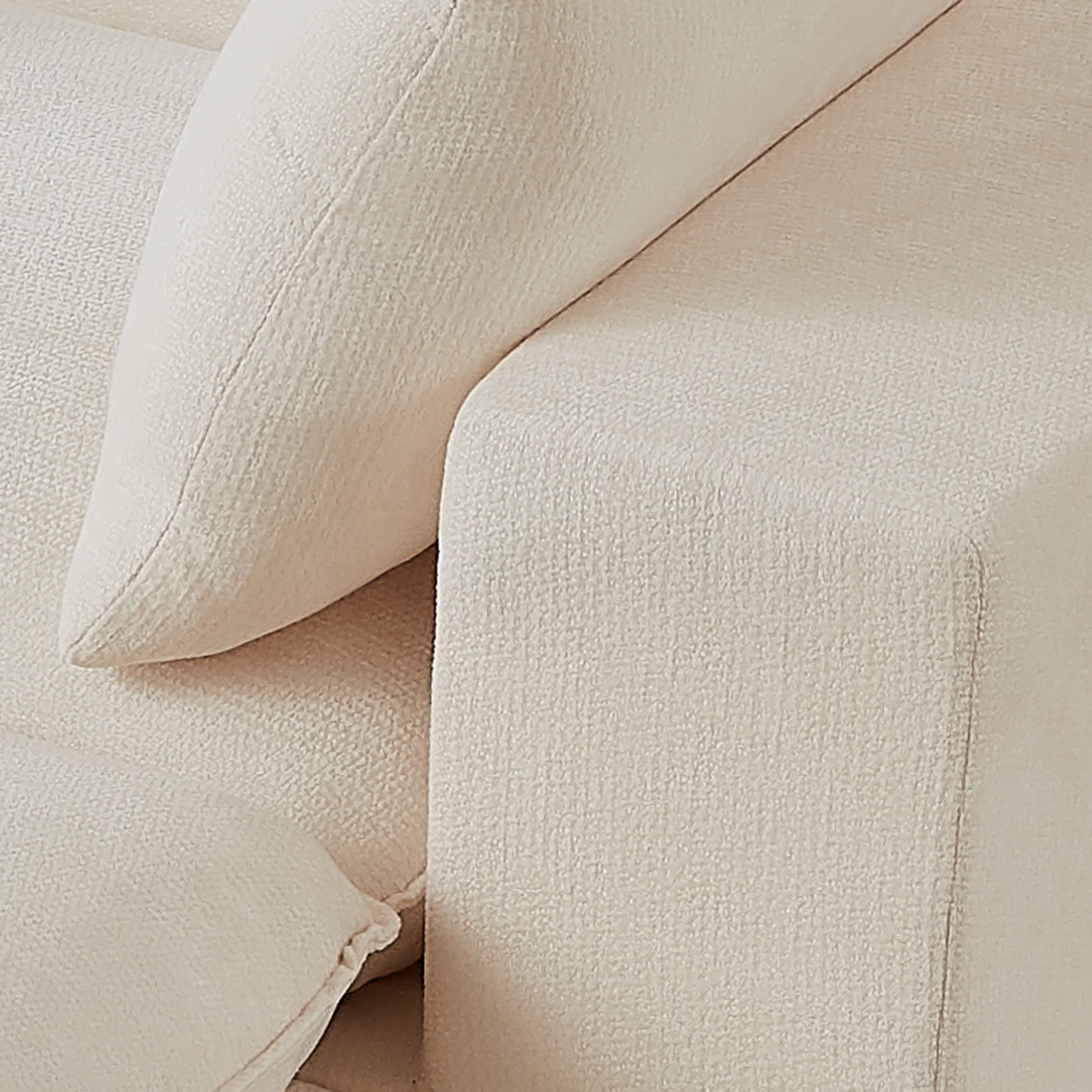 Sofa Cloud Modular Chenille White 2 Seat 79 In Sponge Particle Fill