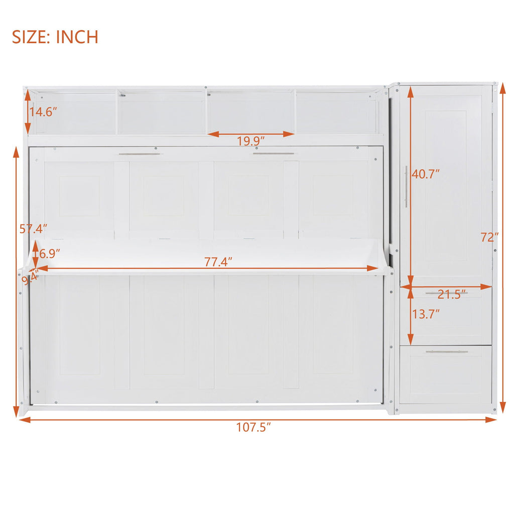 Space Saving Murphy Wall Bed With Closet And Drawers