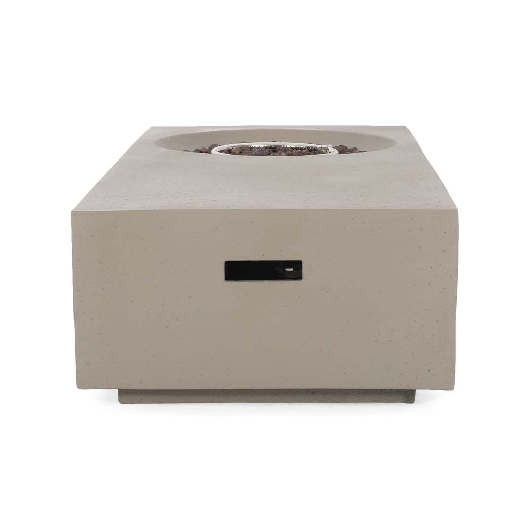 Rectangle 14.75 in MGO Fire Pit 50,000 BTU Light Grey (Tank Cover Not Included)