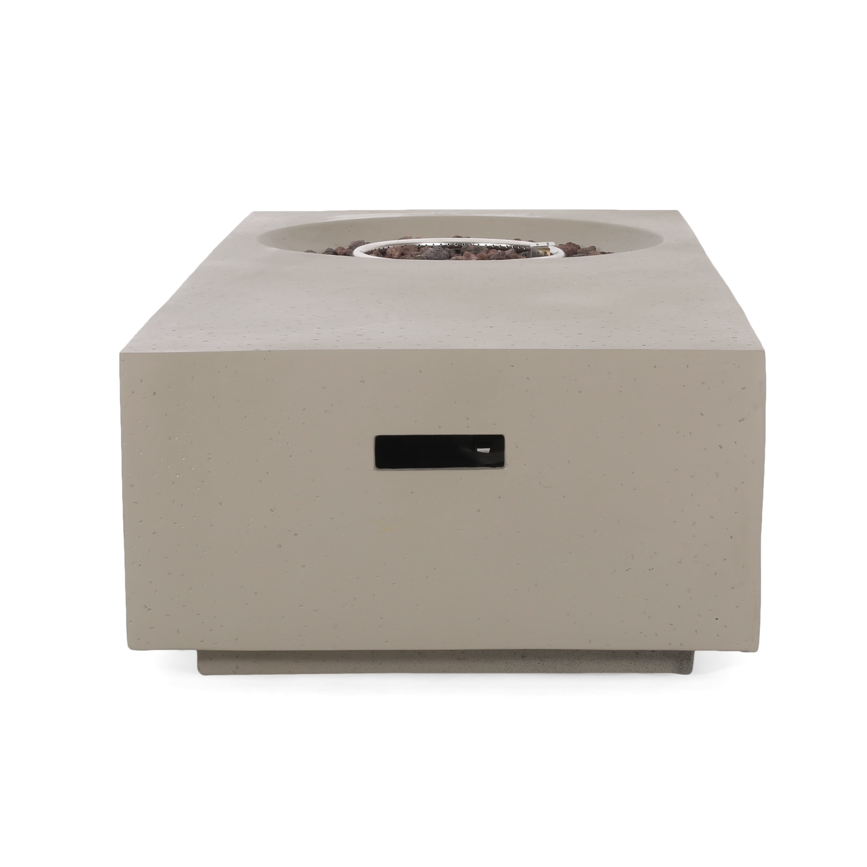Rectangle 14.75 in MGO Fire Pit 50,000 BTU Light Grey (Tank Cover Not Included)