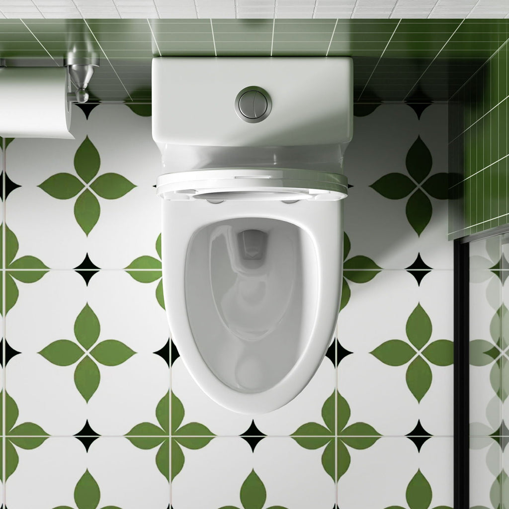 Gloss Tornado Flush 1 Piece Toilet With Soft Closing Seat, Water Saving Dual Flush - Gloss White
