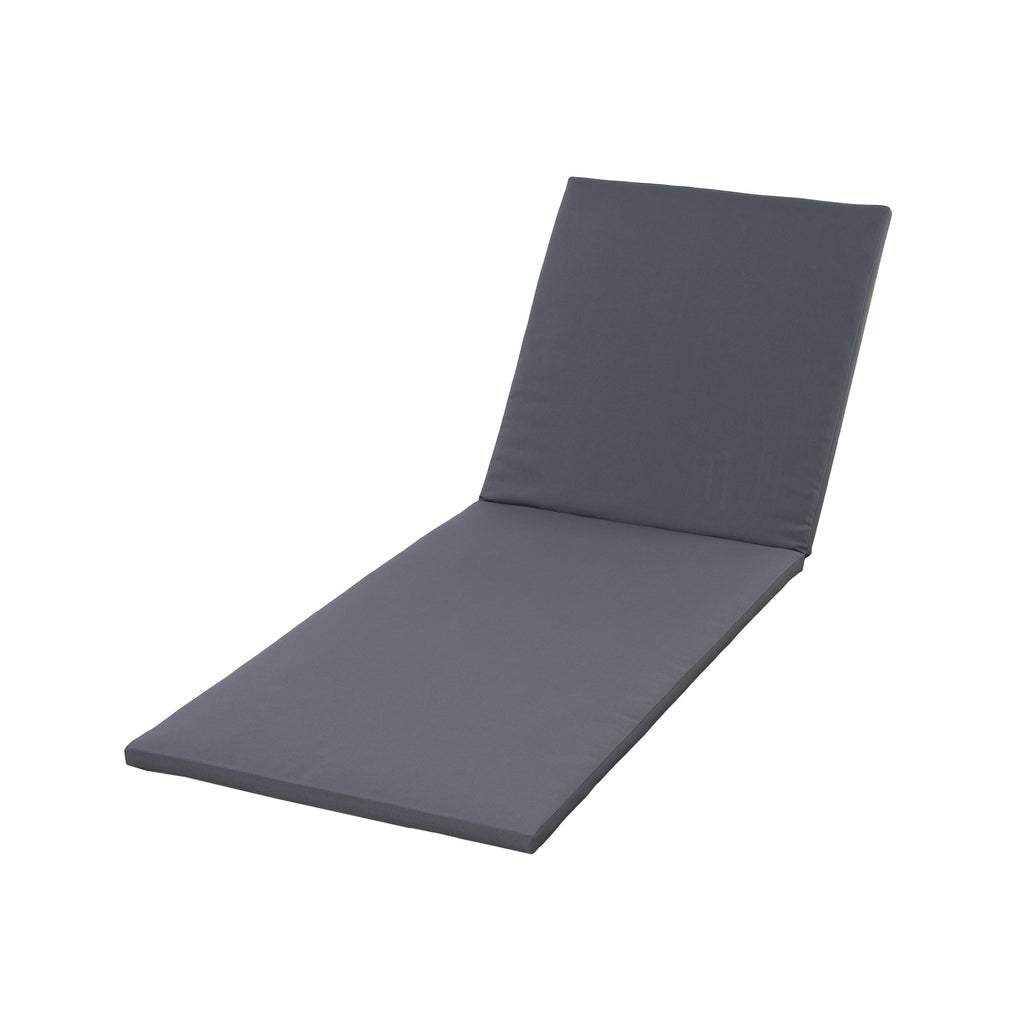 Acacia Wood Chaise Lounge Dark Gray Cushion 4-Position