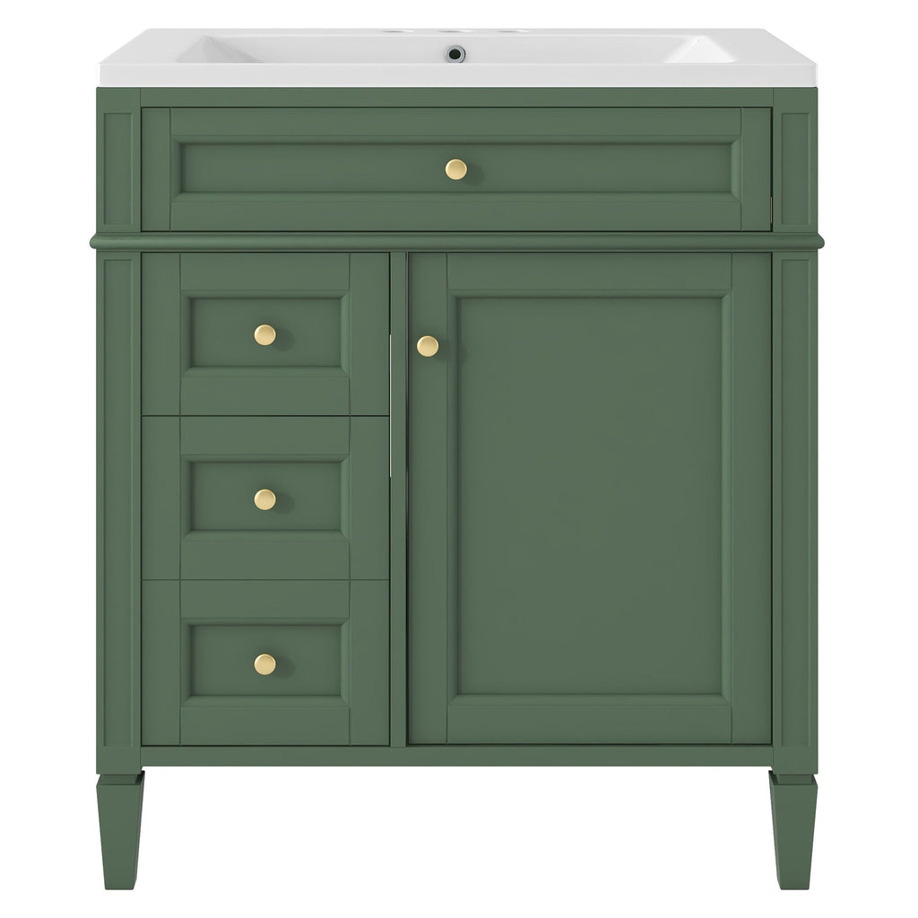 Bathroom Vanity With Medicine Cabinet, Royal Mirror Cabinet, Modern Bathroom Storage Cabinet With 2 Soft Closing Doors And 4 Drawers