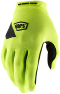 100% Ridecamp Gloves - Flourescent Yellow/Black Full Finger Women's Large